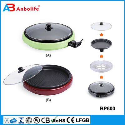16-inch opvouwbare keramische elektrische kookplaat met glazen dekmantel kopercoating 1200 watt bakpan