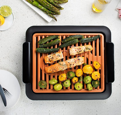 Anbo aluminium draagbare niet-klevende pizza pan beste kwaliteit bakplaat multifunctionele ronde elektrische vervoerband pizza pan oven