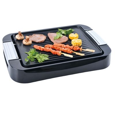 Anbo multifunctionele ronde elektrische pizzaoven met keramische coating elektrische barbecue-grill/elektrische grill/grillplaat met deksel