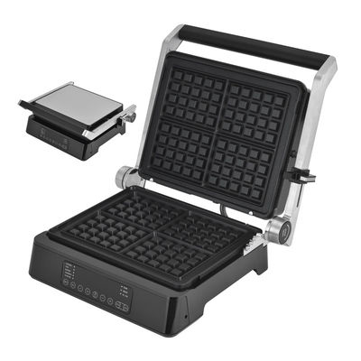 Roestvrij staal elektrische grill broodjespers panini grill met schuin apparaat