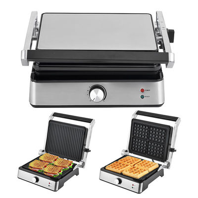 4 plakken Elektrische grill met afneembare borden wafelmaker Sandwich Panini Press Contactgrill 2200W uitwisselbare borden