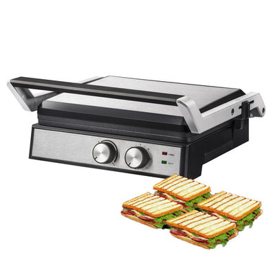 4 plakken Elektrische grill met afneembare borden wafelmaker Sandwich Panini Press Contactgrill 2200W uitwisselbare borden