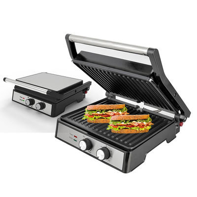 2200W elektrische grill Panini Maker temperatuur verstelbare Sandwich Press Toaster Opent 180 graden roestvrij staal contact grill