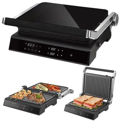 2200W elektrische grill Panini Maker temperatuur verstelbare Sandwich Press Toaster Opent 180 graden roestvrij staal contact grill