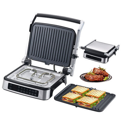 Afneembare plaat BBQ Panini Press Grill Griddle Rookloze binnengrill LED touchscreen Digitaal contactgrill