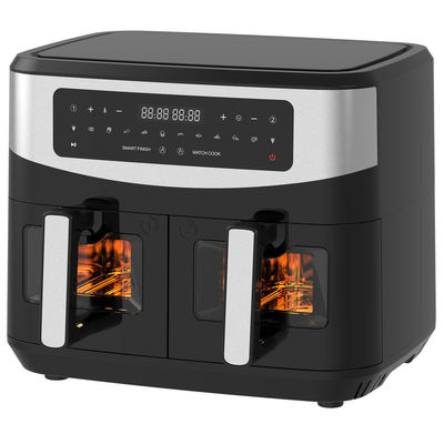 4.5L Dual Air Fryer Met 2 manden Zie Door Glas Venster SYNC Kook Twin Drawer