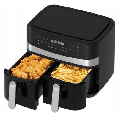 Smart 2400W Air Fryer Double met zichtbaar transparant raam 9L Digital Two Zone Technology