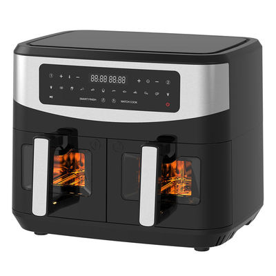 2400W 9L Dual Air Fryer Met Transparante Venster 12 Kookpreset