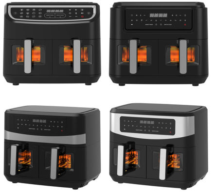 2400W 9L Dual Air Fryer Met Transparante Venster 12 Kookpreset