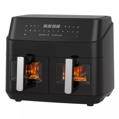 Grote 9L Dual Air Fryer Met 10 In 1 Touch Presets Twee Zone Technologie