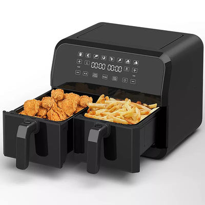 Grote 9L Dual Air Fryer Met 10 In 1 Touch Presets Twee Zone Technologie