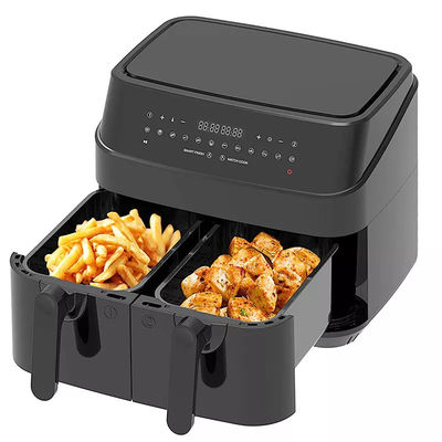 Grote 9L Dual Air Fryer Met 10 In 1 Touch Presets Twee Zone Technologie