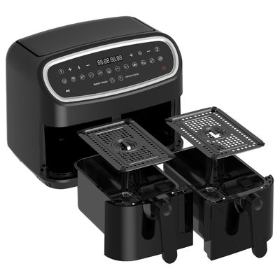 9L 2000W Smart Air Fryer Digitale dubbele mand met zichtbaar raam