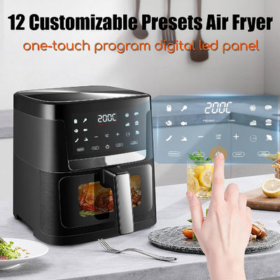 7L met raam roestvrij staal luchtfryer oven led touchscreen voor 12 presets makkelijk schoonmaken 1800w thuis