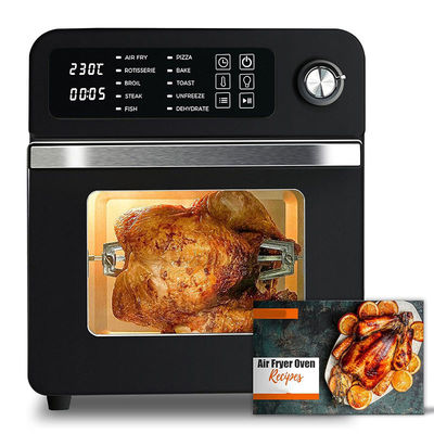 Elektrische pizzaoven, gebakken grill, uitgedroogd roestvrij staal 15L airfryer