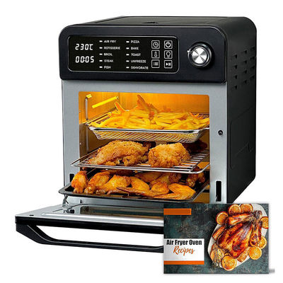 15L elektrische luchtfryers met rotisserie voor familie 10 in 1 roestvrij staal luchtfryer toaster oven grill