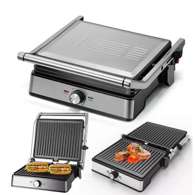 Op maat gemaakt barbecue afneembare elektrische grillmachine Panini Commercial 2 in 1