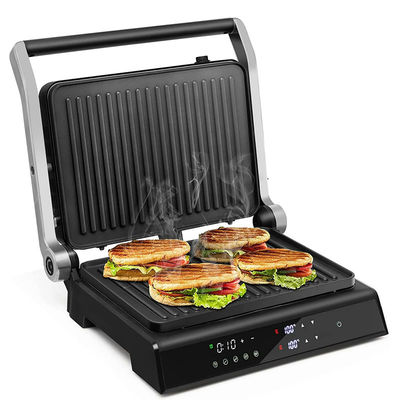 Afneembare 4 Slice Indoor BBQ Grills Panini Press Met Knob Control