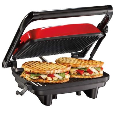 Knob Contact Electric Press Grill 2 Slice Mini Auto Panini Met Ultra Nonstick oppervlak