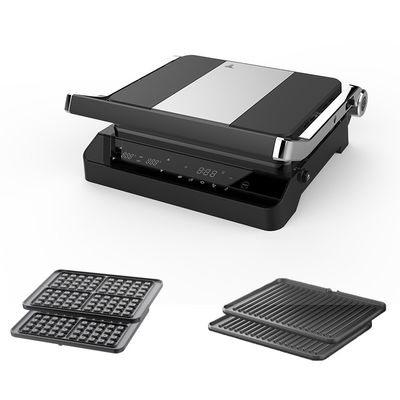 2000W Elektrisch Digitaal Contact Grill Display Verstelbare Temperatuur Controle Knob Timer Open 105 180 graden Met PTFE