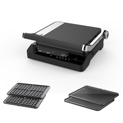 2000W Elektrisch Digitaal Contact Grill Display Verstelbare Temperatuur Controle Knob Timer Open 105 180 graden Met PTFE