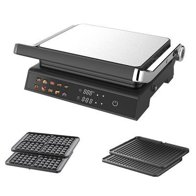 2000W Elektrisch Digitaal Contact Grill Display Verstelbare Temperatuur Controle Knob Timer Open 105 180 graden Met PTFE