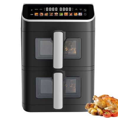 Dual Stack 12 kleuren presets 6+6l Electric Digital Air Fryer Sync Dual Cook Function met zichtbare venster oven type optie