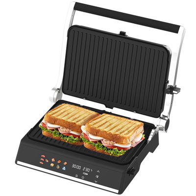 Elektrische digitale contact BBQ Rookloze grill Huishoudelijk kookapparaat Afneembare 6 slice Panini Maker Met sonde detecteren
