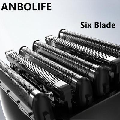 ANBOLIFE 6-Blads Elektrisch Scheerapparaat met Magnetische Zuiging en Lithium Batterij 900mAh - IPX7 Waterdicht Foliescheerapparaat voor Heren