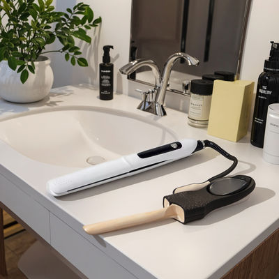 Professionele Stijltang en Platte IJzer met 10 Temperatuur Niveaus 130-230°C Bereik en Teflon Platen voor Glad, Pluisvrij Haar