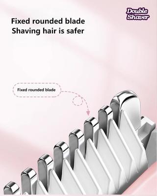 2-in-1 Elektrisch Scheerapparaat voor Vrouwen met 90 Min Werktijd en 400mAh Batterij - Dubbelhoofdig Trimmer voor het Hele Lichaam