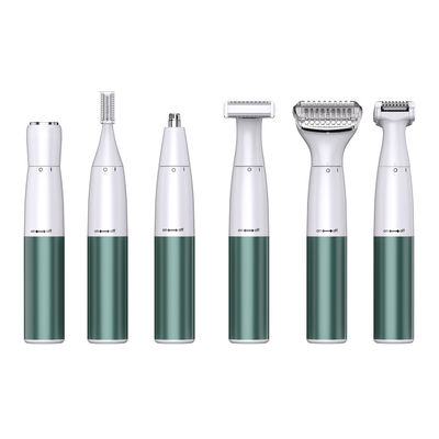 6-in-1 Multifunctionele vrouwen scheerapparaat met 1200mAh batterij roestvrij staal lemmet en gratis onderdelen