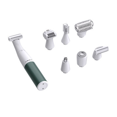 6-in-1 Multifunctionele vrouwen scheerapparaat met 1200mAh batterij roestvrij staal lemmet en gratis onderdelen