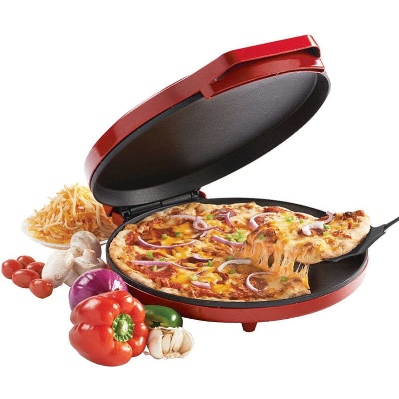 Elektrische 12 inch non-stick pizza maker machine voor thuis pizza pan pie calzone kookplaat met instelbare temperatuurregeling