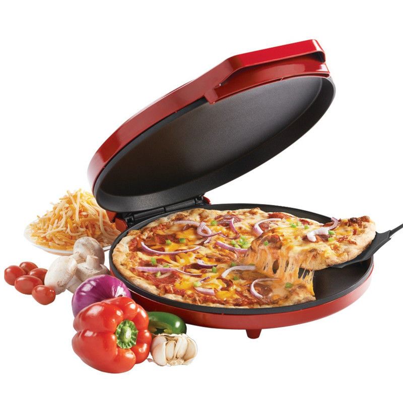 Ronde niet-klevende harde geanodiseerde coating Electric Pizza Pan DIY Food Oven Aluminium legering Pizza Pan van hoge kwaliteit Frying Pizza Pan