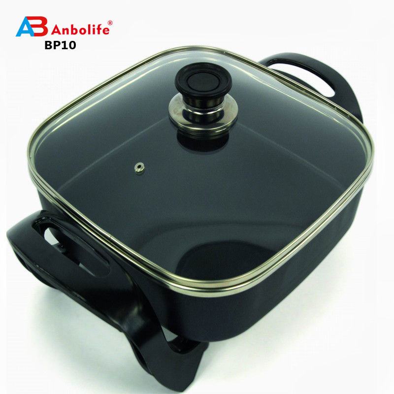 Anbo Factory direct warm verkopen Niet-klevende ronde elektrische grillpan/elektrische pizzapan friturpan