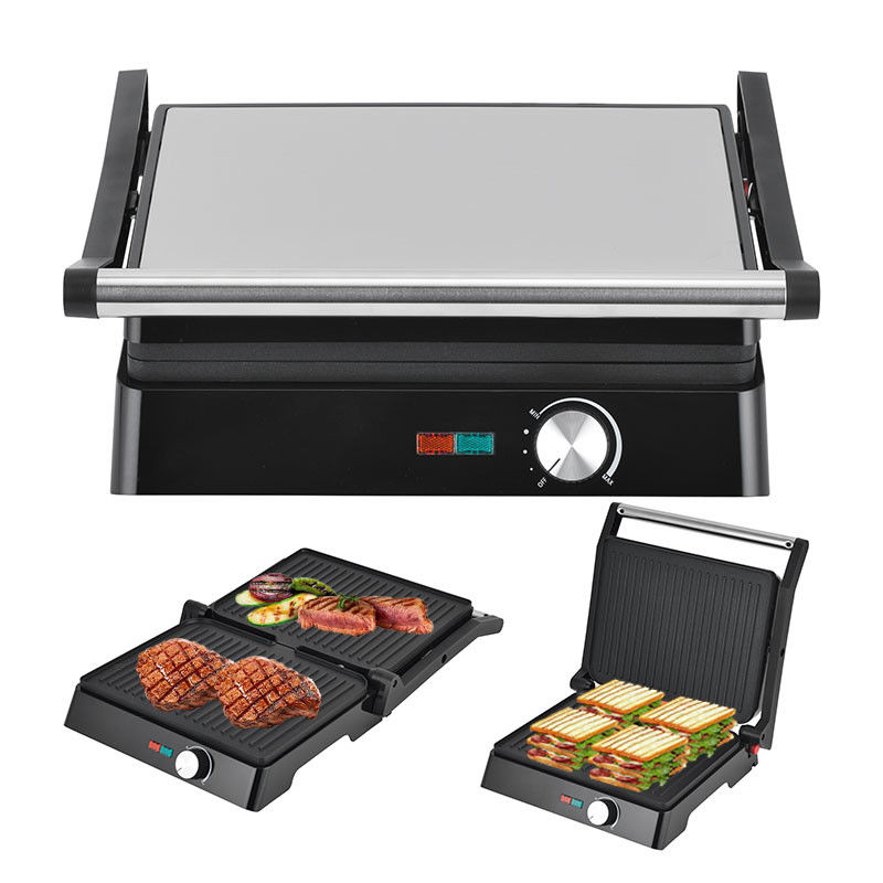 2200W elektrische grill Panini Maker temperatuur verstelbare Sandwich Press Toaster Opent 180 graden roestvrij staal contact grill