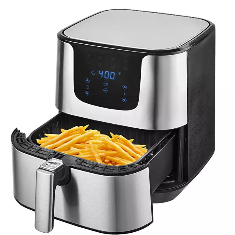 Olievrij roestvrij staal elektrische keuken air fryer oven 5.5L 7L XL Digital 8 presets Touch Screen
