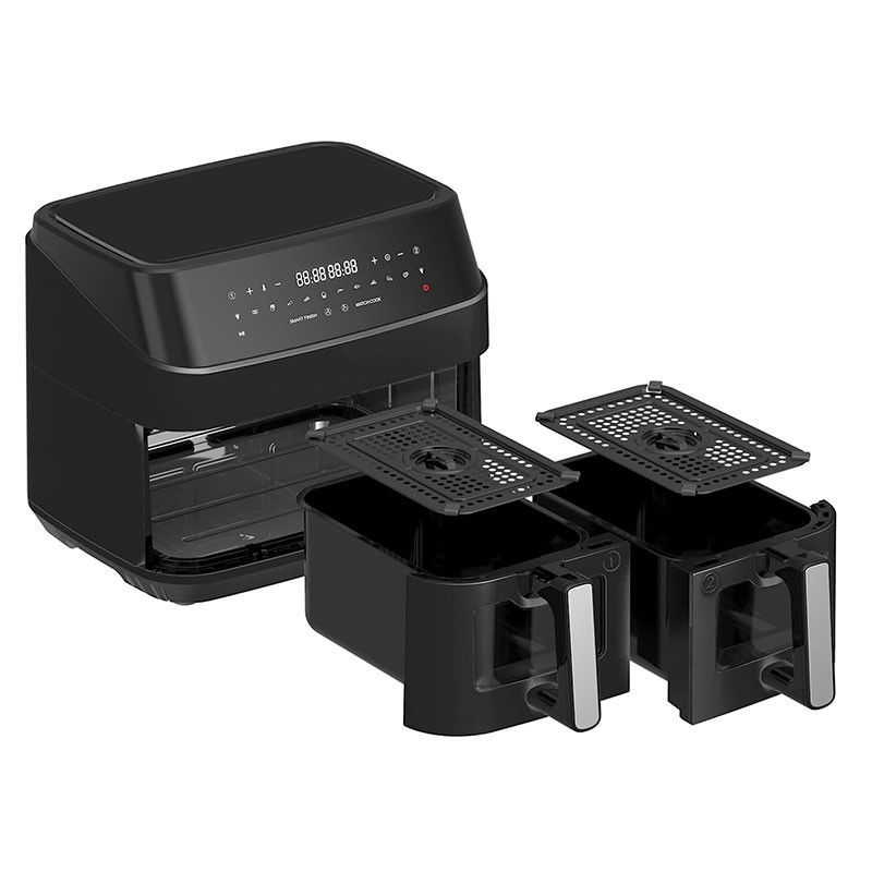 4.5L Dual Air Fryer Met 2 manden Zie Door Glas Venster SYNC Kook Twin Drawer